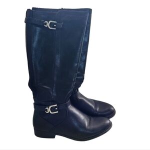 Unisa Untriplee-J Knee High Black Leather Riding Boots Size 7.5